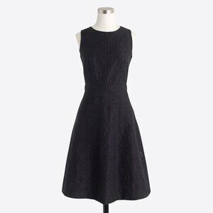 J. Crew Women's Jacquard Eyelet Dress Size 8 NWT Black Cotton Blend F4528